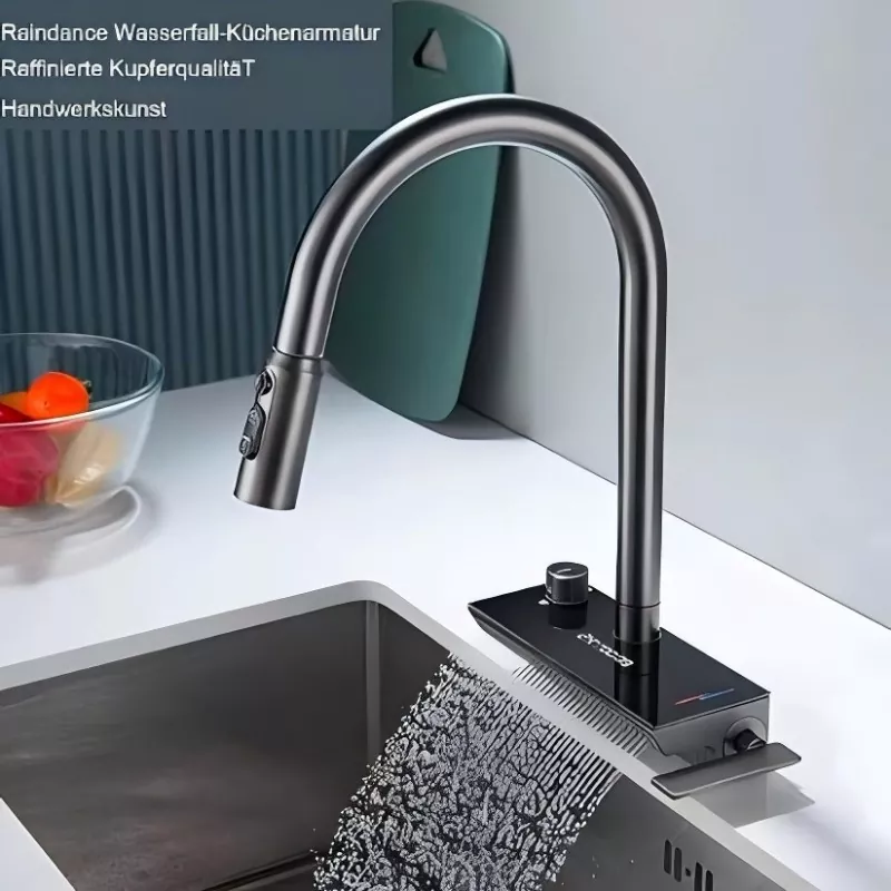 Wasserfall-Wasserhahn mit zwei Knöpfen